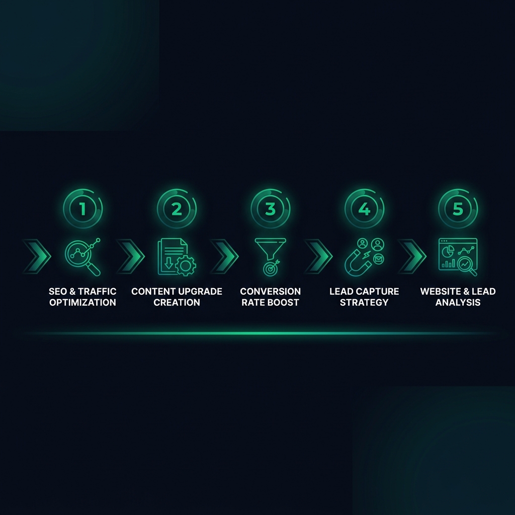 Content Upgrade 2.0: How to Turn High-Traffic Blog Posts Into Lead-Gen Machines infographic showing SEO CRO, content optimization for conversions, increase conversion rate for digital marketing