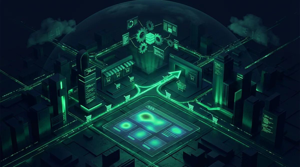 Infographic για digital marketing - οπτικοποίηση εννοιών reduce ecommerce cart abandonment, top heatmap tools for CRO, ecommerce conversion optimization 2026
