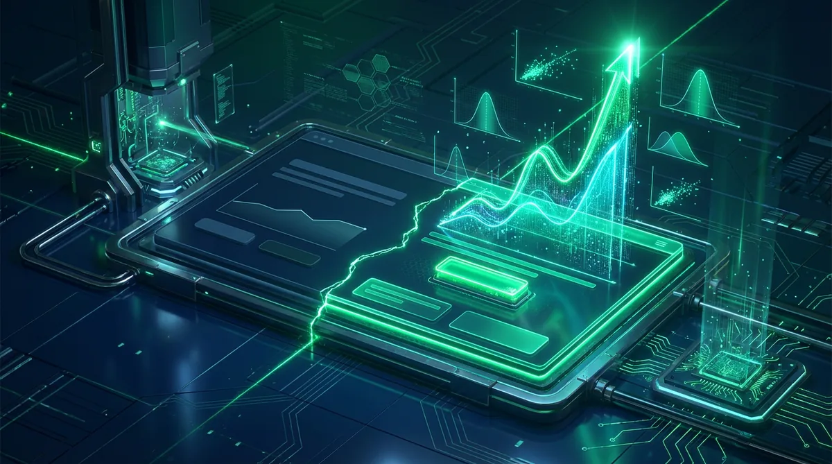 Infographic για digital marketing - οπτικοποίηση εννοιών A/B testing, data analytics, statistical significance