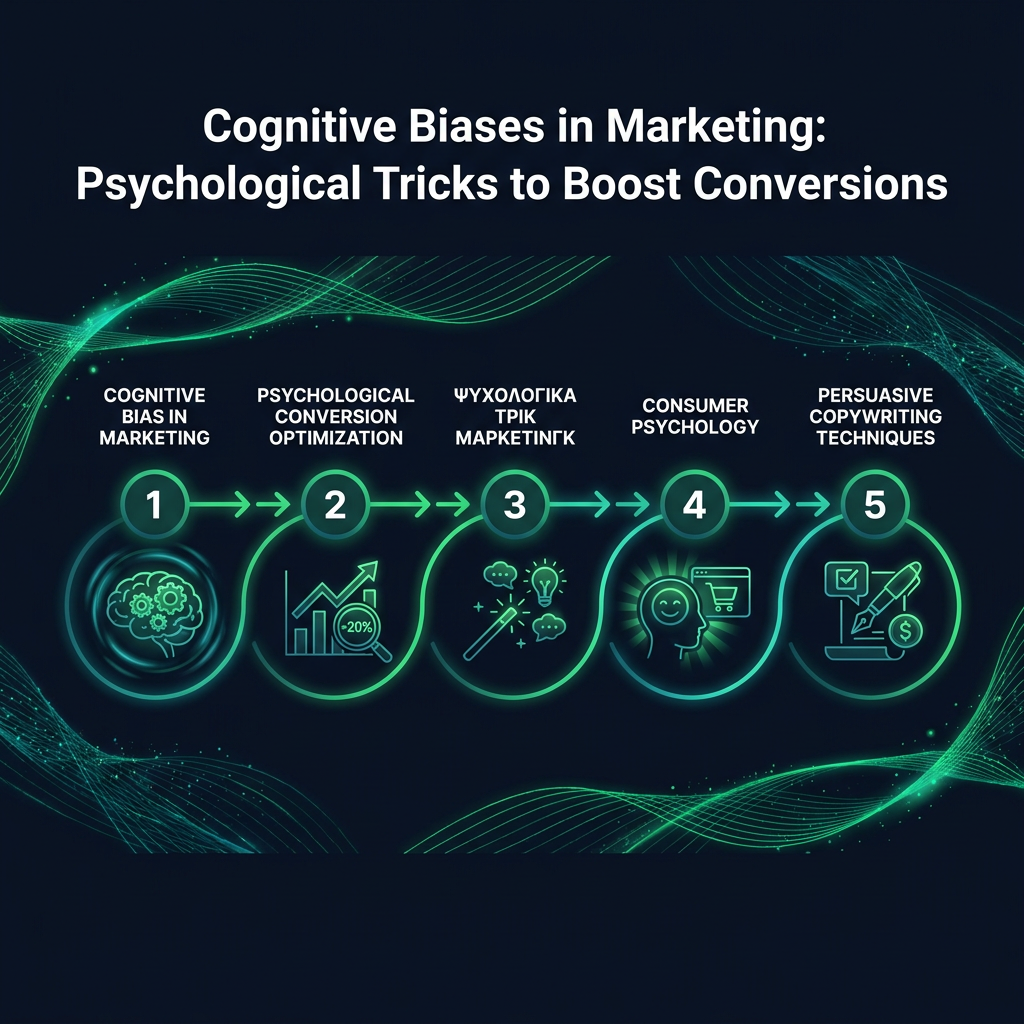 Cognitive Biases in Marketing: Psychological Tricks to Boost Conversions infographic showing cognitive bias in marketing, psychological conversion optimization, ψυχολογικά τρικ μάρκετινγκ for digital marketing