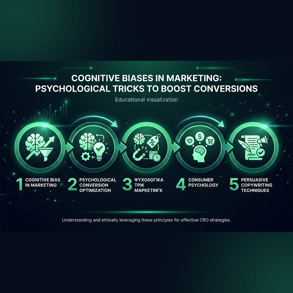 Cognitive Biases in Marketing: Psychological Tricks to Boost Conversions infographic showing cognitive bias in marketing, psychological conversion optimization, ψυχολογικά τρικ μάρκετινγκ for digital marketing