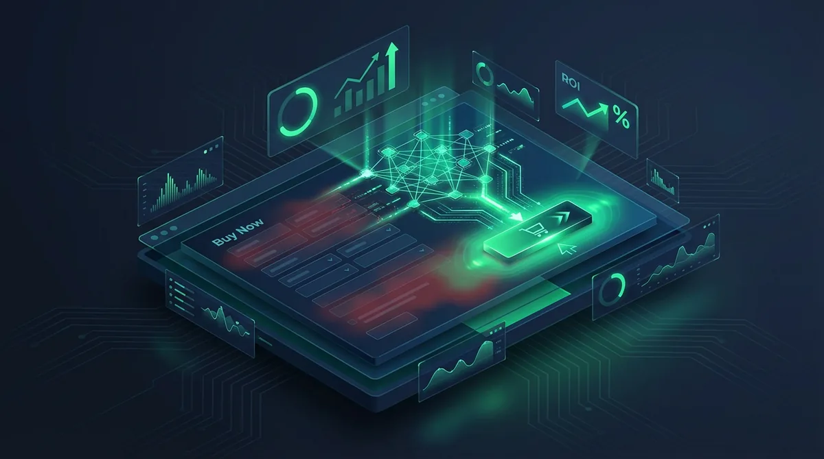 Infographic για digital marketing - οπτικοποίηση εννοιών how to use AI for conversion rate optimization, AI CRO, generative AI CRO tools